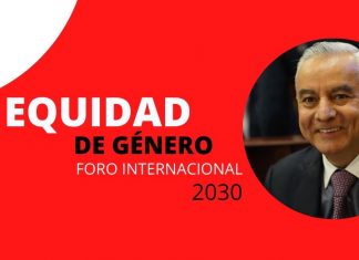 Buenaventura León León apoya las mariposas que dicen: No más violencia de Género